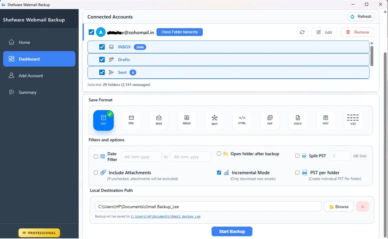 Webmail Backup