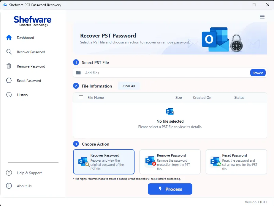 PST Password Recovery Tool