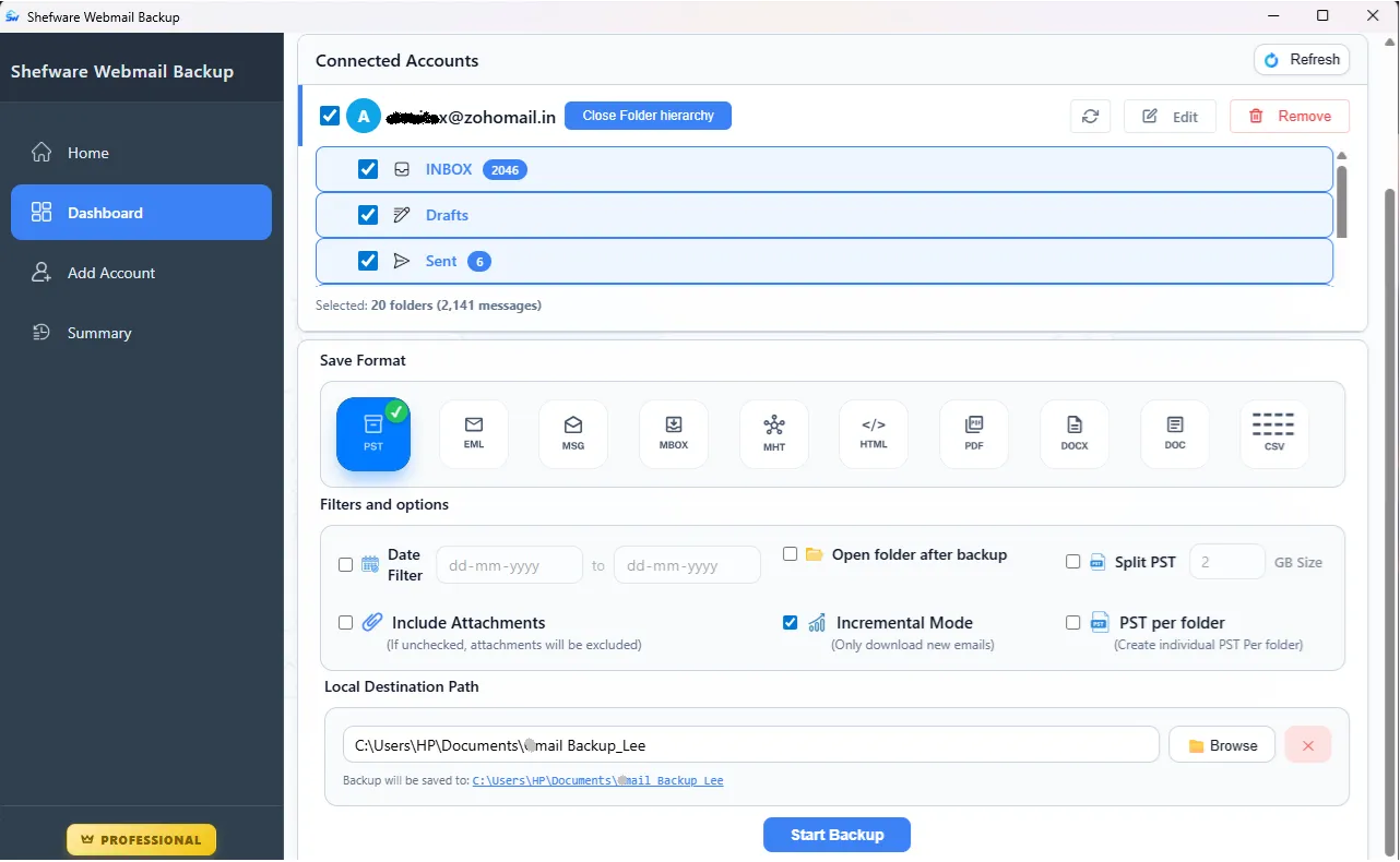 Webmail Backup