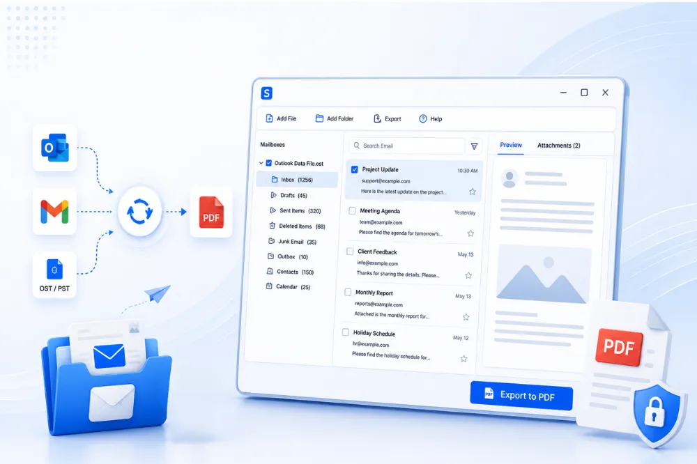 Email to PDF Converter Dashboard