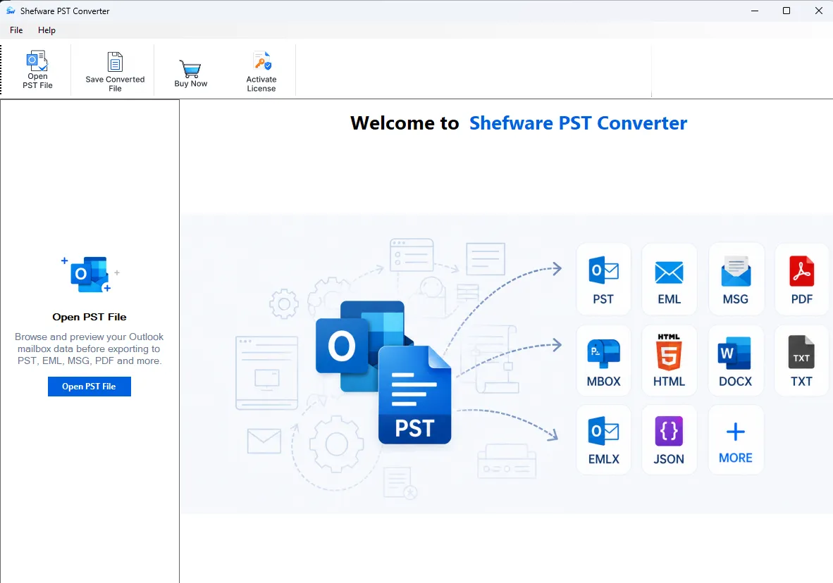 Shefware PST Converter Dashboard